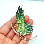 Green Crystal Butterfly Brooch Pendant Jewelry Gift
