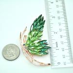 Green Crystal Butterfly Brooch Pendant Jewelry Gift