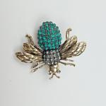 Bee Brooch with Green Rhinestones for Unique Gifts