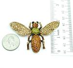 Sparkling Bee Brooch with Champagne Rhinestones
