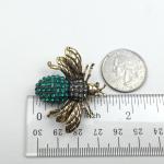 Bee Brooch with Green Rhinestones for Unique Gifts