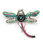 Colorful Rhinestone Dragonfly Brooch for Any Occasion