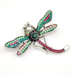 Colorful Rhinestone Dragonfly Brooch for Any Occasion