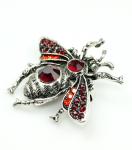 Sparkly Red Bee Brooch - Unique Insect Jewelry