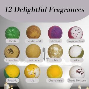 Holiday Bath Bomb Gift Set - 12 Relaxing Scents