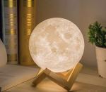 3D Moon Lamp with Touch Control and Wooden Base