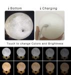 3D Moon Lamp with Touch Control and Wooden Base