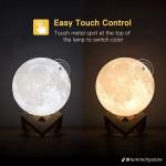 3D Moon Lamp with Touch Control and Wooden Base
