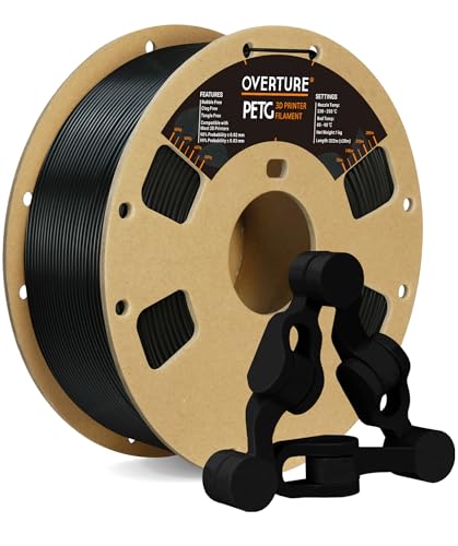 OVERTURE PETG 1.75mm Filament - Black 1kg