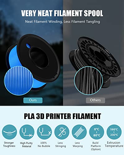 Haosegd PLA 1.75mm 3D Printer Filament Bundle