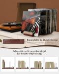 HULISEN Expandable Vinyl Record Storage, 30-70 LPs Adjustable Now Playing Record Holder for Albums, Wood Now Spinning Vinyl Record Stand Display Rack Organizer, Gift Package, Effortless Assembly