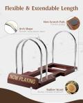 HULISEN Expandable Vinyl Record Storage, 30-70 LPs Adjustable Now Playing Record Holder for Albums, Wood Now Spinning Vinyl Record Stand Display Rack Organizer, Gift Package, Effortless Assembly