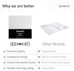 Hudson Hi-Fi Vinyl Record Outer Sleeve Covers - 50 Pack - Premium Crystal Clear Sleeves - Protect Your LP Albums from Scratches, Dirt & Dust - 3 Layers of 30µm Thick No-Acid Exterior Disc Cover