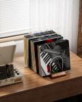 HULISEN Expandable Vinyl Record Storage, 30-70 LPs Adjustable Now Playing Record Holder for Albums, Wood Now Spinning Vinyl Record Stand Display Rack Organizer, Gift Package, Effortless Assembly