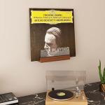 YuanDian Light up Now Playing Vinyl Record Stand Wall Mount, Now Spinning Record Player Stand, Wooden Acrylic Holder for Vinyl Album Display and Storage with Warm White Color Lights
