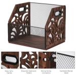 CILXGQLN Vinyl Record Storage, Wooden Record Holder, Magazine Holder, Magazine Rack for Desktop and Home Office, Record Crate Storage for Albums, Book, Files, Holds up to 70+ Records