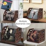 CILXGQLN Vinyl Record Storage, Wooden Record Holder, Magazine Holder, Magazine Rack for Desktop and Home Office, Record Crate Storage for Albums, Book, Files, Holds up to 70+ Records