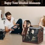 CILXGQLN Vinyl Record Storage, Wooden Record Holder, Magazine Holder, Magazine Rack for Desktop and Home Office, Record Crate Storage for Albums, Book, Files, Holds up to 70+ Records