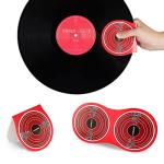 NUSWOR 2pcs Anti-Static Vinyl Record Cleaner & Protector Mat/Mitt - Soft Fiber LP Handler & Gripper for Turntable