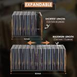 RUILALIFE Vinyl Record Storage Holder, Expandable Record Holder Rack With Movable Divider, 110 LP Album Display Shelf Stand, Magazine Holder