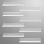 Gotega 8 Pack Vinyl Record Shelf Wall Mount, 12 inch Album Record Holder Display, Clear Acrylic Floating Shelves for Wall, Suitable for Bedroom, Living Room, Magazine Shelf, Kids Bookshelf, etc