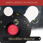 NUSWOR 2pcs Anti-Static Vinyl Record Cleaner & Protector Mat/Mitt - Soft Fiber LP Handler & Gripper for Turntable