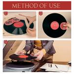 NUSWOR 2pcs Anti-Static Vinyl Record Cleaner & Protector Mat/Mitt - Soft Fiber LP Handler & Gripper for Turntable