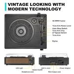 Vinyl Record Player with Speakers Vintage Turntable for Vinyls Records Belt-Driven Turn Table Support 3-Speed, Wireless Playback, Headphone, AUX-in, RCA Line LP Phonograph for Sound Enjoyment Black
