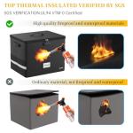 DocSafe Fireproof Vinyl Record Storage Box with Lock,Large Record Organizer Storage for 150+ Single Records,Collapsible Storage Crate with Lid&Handles for Valuable Album Collection,16.1''x13''x13''