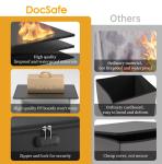 DocSafe Vinyl Record Storage Box with Lock,Fireproof＆Water Resistant Record Organizer Storage for 100+ Single Records(12-inch),Collapsible Storage Crate with Lid&Handles for Valuable Album Collection