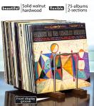 Optage Audio Durable Vinyl Record Storage Holder for 75 LPs, Solid Walnut Record Stand with Built-in Now Playing Display, Sleek Vinyl Record Holder Stand & Display for Album