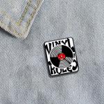 4PCS Vintage Vinyl Record Enamel Pins - Retro Music Lover Accessories, Record Player Brooches & Lapel Pins for Jackets, Bags, Denim, Gift for Music Enthusiasts