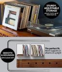 Optage Audio Durable Vinyl Record Storage Holder for 75 LPs, Solid Walnut Record Stand with Built-in Now Playing Display, Sleek Vinyl Record Holder Stand & Display for Album