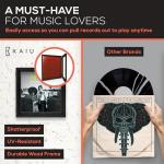 KAIU Vinyl Record Frame – Solid Wood Album Frames for Vinyl Records Accessories Gifts to Mount on Wall, 13.8 x 13.6 x 2 Inch Display Cover with Clear Acrylic – BLACK