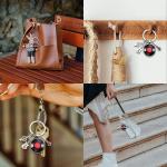 Xiyantiji Vinyl Record Keychain for Music Lovers - Cool Punk Birthday Christmas Gifts for Musicians Composers - Guitar & Music Note Pendant Key Chain