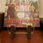 KAIU Vinyl Record Storage - Solid Wood with Crystal Clear Acrylic Holder - Premium Design, Perfect 12" LPs or 7" Singles Display Unit - Stores and Supports up to 50 Albums (Walnut)