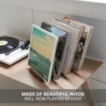 ZICOTO Decorative Vinyl Record Storage For Up to 75 Single Records – Sturdy LP Holder Stand Organizes All Your Favorite Classic, Oldies, or Recent Hit Albums in Style