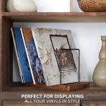 ZICOTO Decorative Vinyl Record Storage For Up to 75 Single Records – Sturdy LP Holder Stand Organizes All Your Favorite Classic, Oldies, or Recent Hit Albums in Style