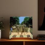 YuanDian Now Playing Vinyl Record Stand, Light up Display Holder for Vinyl Records, Wooden Acrylic Holder with Warm Light for Album Display Storage, Home Desk Decor for Music Lovers