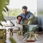 YuanDian Now Playing Vinyl Record Stand, Light up Display Holder for Vinyl Records, Wooden Acrylic Holder with Warm Light for Album Display Storage, Home Desk Decor for Music Lovers