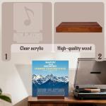 YuanDian Now Playing Vinyl Record Stand, Light up Display Holder for Vinyl Records, Wooden Acrylic Holder with Warm Light for Album Display Storage, Home Desk Decor for Music Lovers