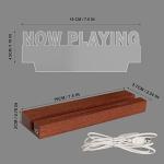 YuanDian Light up Now Playing Vinyl Record Stand Wall Mount, Now Spinning Record Player Stand, Wooden Acrylic Holder for Vinyl Album Display and Storage with Warm White Color Lights