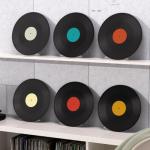 Facmogu 6 Pack 12in Blank Vinyl Record Decor, Fake Vintage Record for Indie Wall Aesthetic Room Decor, 70s 80s 90s Rock & Roll Music Party Decor, Retro Records for Home Living Room, Craft Display Decoration