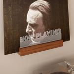 YuanDian Light up Now Playing Vinyl Record Stand Wall Mount, Now Spinning Record Player Stand, Wooden Acrylic Holder for Vinyl Album Display and Storage with Warm White Color Lights