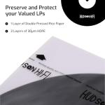 Hudson Hi-Fi Anti-Static Vinyl Record Inner Sleeves – 50 Pack – 3-Ply HDPE & Rice Paper, Acid-Free Disc Protection