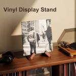 Now Playing Vinyl Record Stand, Single Wood Vinyl Record Display, 1 Second Assemble Now Spinning Stands, LP Player Accessories, Wooden Album Stand, Plate Holders for Displaying, Gifts for Record Lover