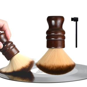 2-in-1 Vinyl Record Cleaning Kit with Stylus Brush - Anti Static Soft Record Cleaning Kit for Albums Record Players - Retro Wooden Handle Record Brush - High Density Microfiber Bristles Vinyl Brush