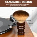 2-in-1 Vinyl Record Cleaning Kit with Stylus Brush - Anti Static Soft Record Cleaning Kit for Albums Record Players - Retro Wooden Handle Record Brush - High Density Microfiber Bristles Vinyl Brush