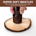 2-in-1 Vinyl Record Cleaning Kit with Stylus Brush - Anti Static Soft Record Cleaning Kit for Albums Record Players - Retro Wooden Handle Record Brush - High Density Microfiber Bristles Vinyl Brush