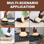 2-in-1 Vinyl Record Cleaning Kit with Stylus Brush - Anti Static Soft Record Cleaning Kit for Albums Record Players - Retro Wooden Handle Record Brush - High Density Microfiber Bristles Vinyl Brush